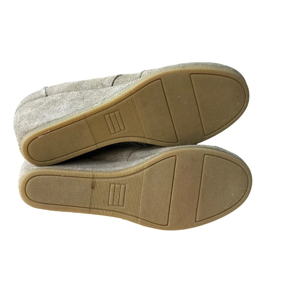 TOMS Womens Desert Wedge Taupe Suede Lace Up‎ Ankle Booties Size 8.5 - Picture 6 of 8